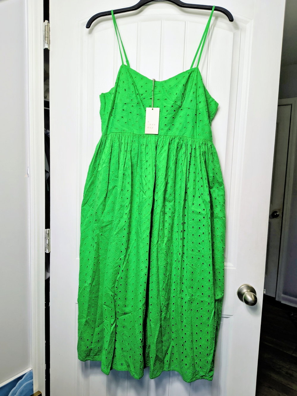 a new day Bright Green Eyelet Sundress